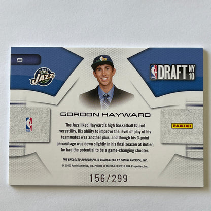 2010-11 Prestige Gordon Hayward Draft Day NY Rookie Auto Patch /299 | Local Legends Cards & Collectibles