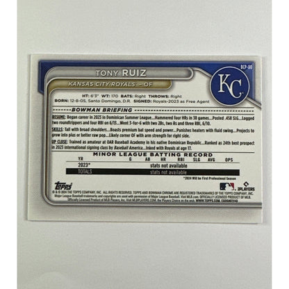 2024 Bowman Chrome Tony Ruiz Bowman 1st Lunar Crater Refractor 53/75 | Local Legends Cards & Collectibles