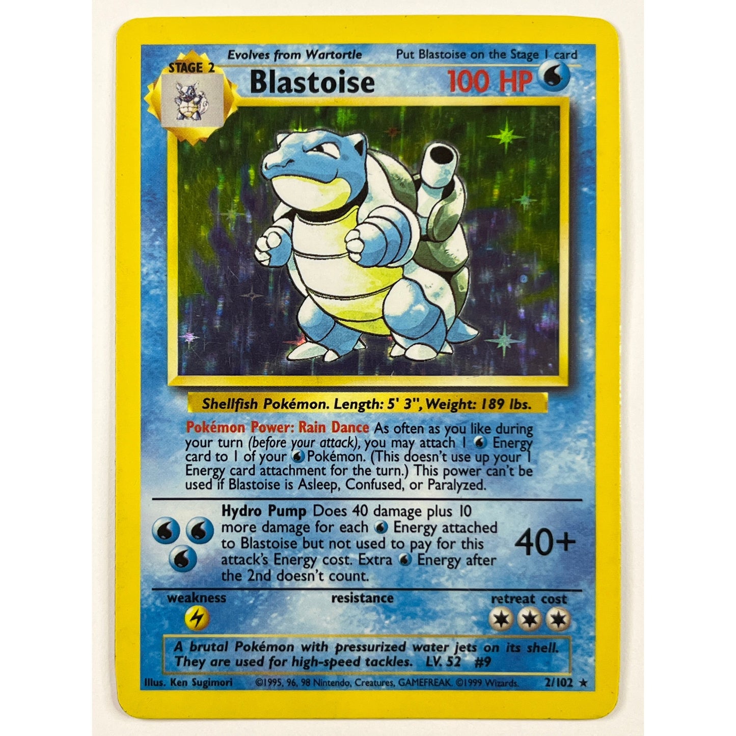 Blastoise Base Set Holo Rare 2/102