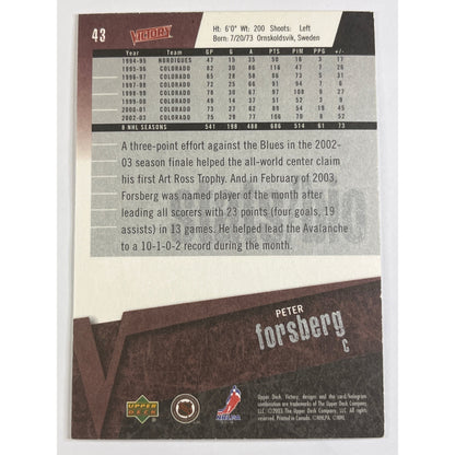 2003-04 Victory Peter Forsberg /50 | Local Legends Cards & Collectibles