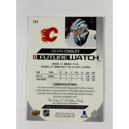 2024-25 SP Authentic Devin Cooley Future Watch Auto /599 | Local Legends Cards & Collectibles