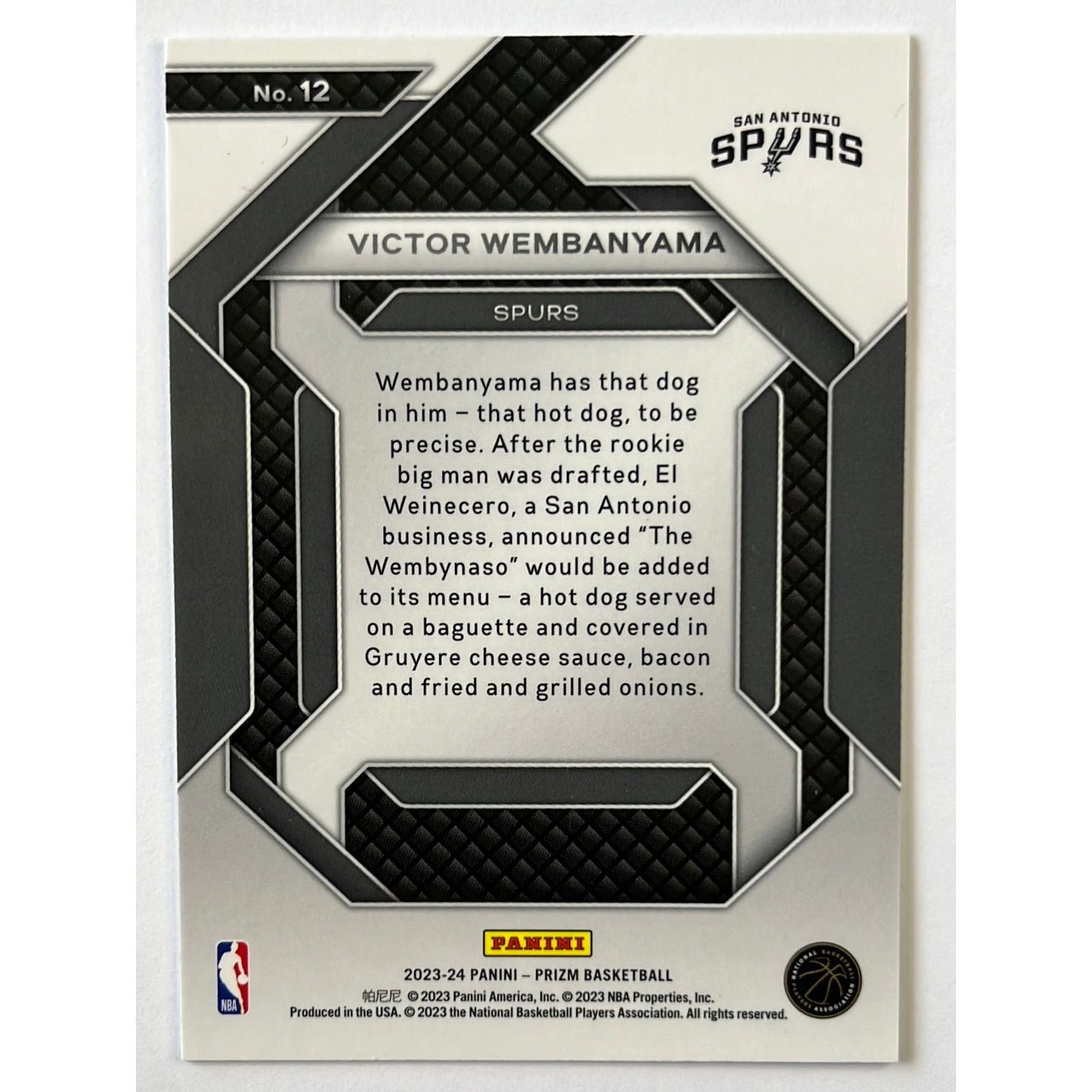 2023-24 Prizm Victor Wembanyama Emergent RC