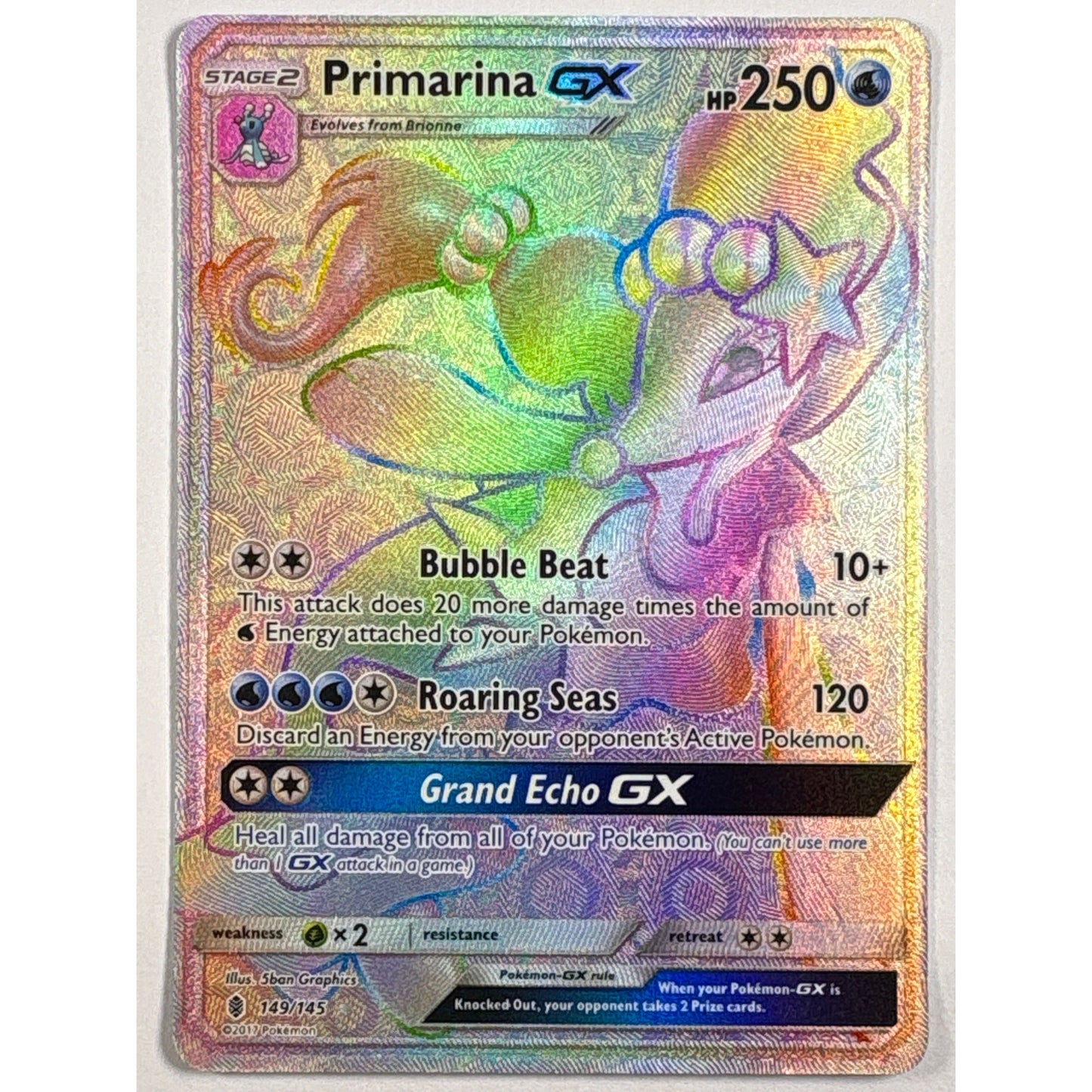 Primarina GX Holo Rainbow Rare 149/145 | Local Legends Cards & Collectibles