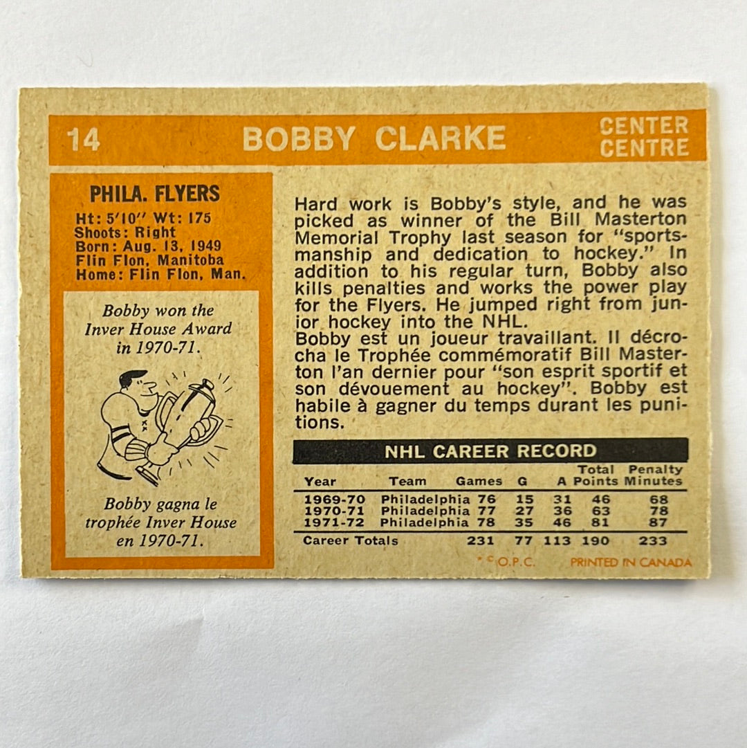 1972-73 O-Pee-Chee Bobby Clarke #14