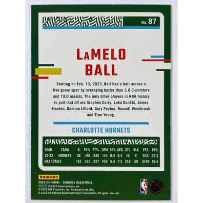 2023-24 Donruss Lamelo Ball Green Laser