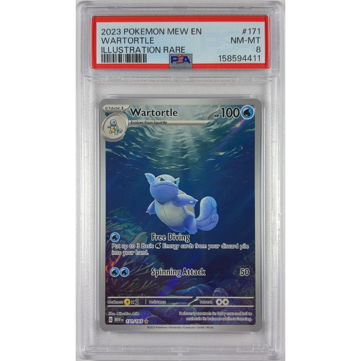 Wartortle Holo Illustration Rare 171/165 PSA 8 NEAR MINT - MINT | Local Legends Cards & Collectibles