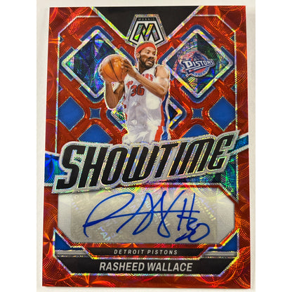 2023-24 Mosaic Rasheed Wallace Showtime Red Scope Prizm Auto