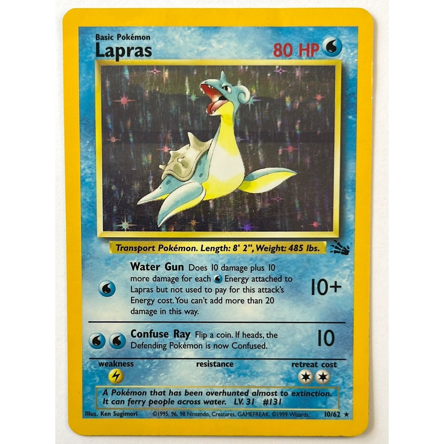 Lapras Holo Rare 10/62