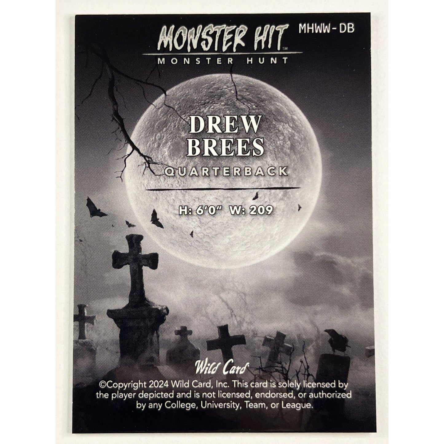2024 Wild Card Drew Brees Monster Hit 1/1 | Local Legends Cards & Collectibles