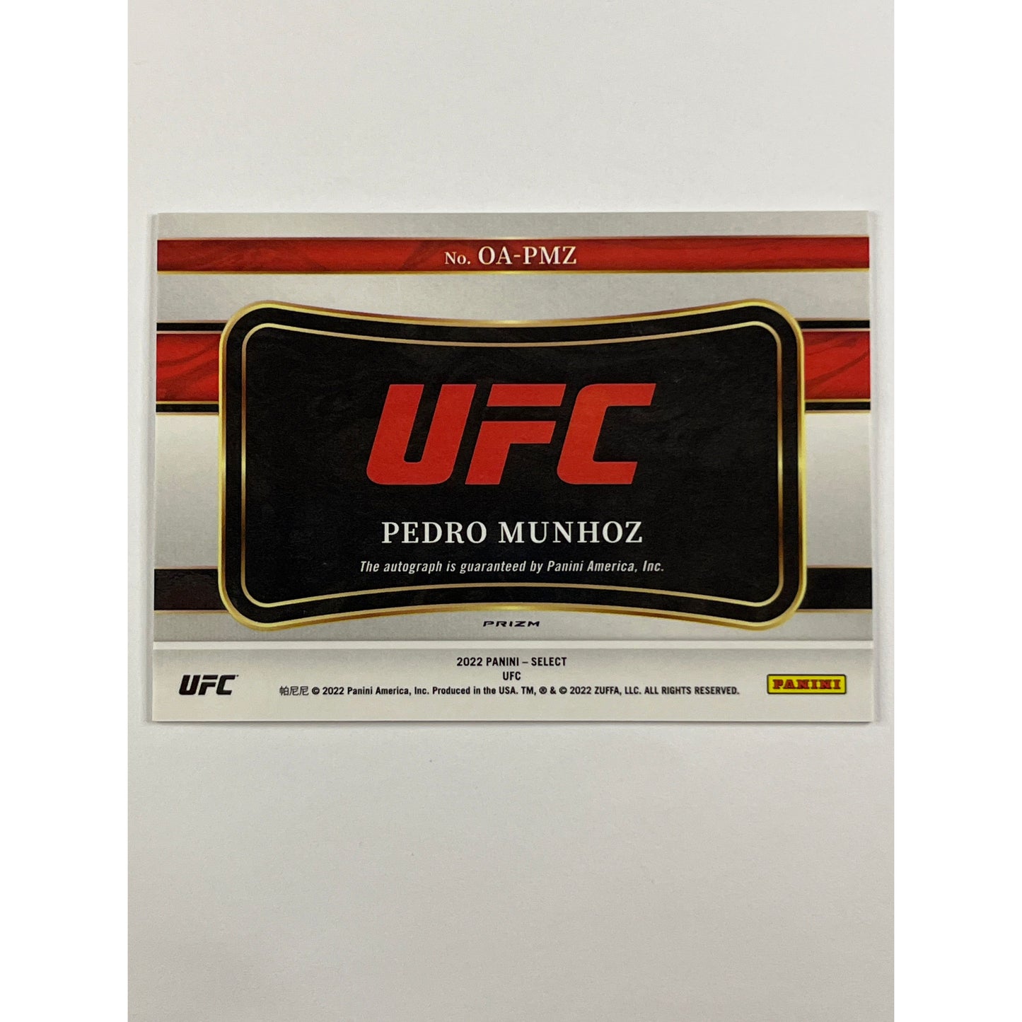 2022 Select Pedro Munhoz Octagon Action Signatures Flash Prizm