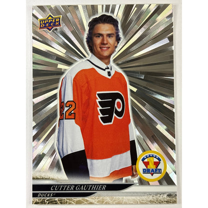 2024-25 Upper Deck Extended Series Cutter Gauthier Round 1 Draft RC Outburst | Local Legends Cards & Collectibles