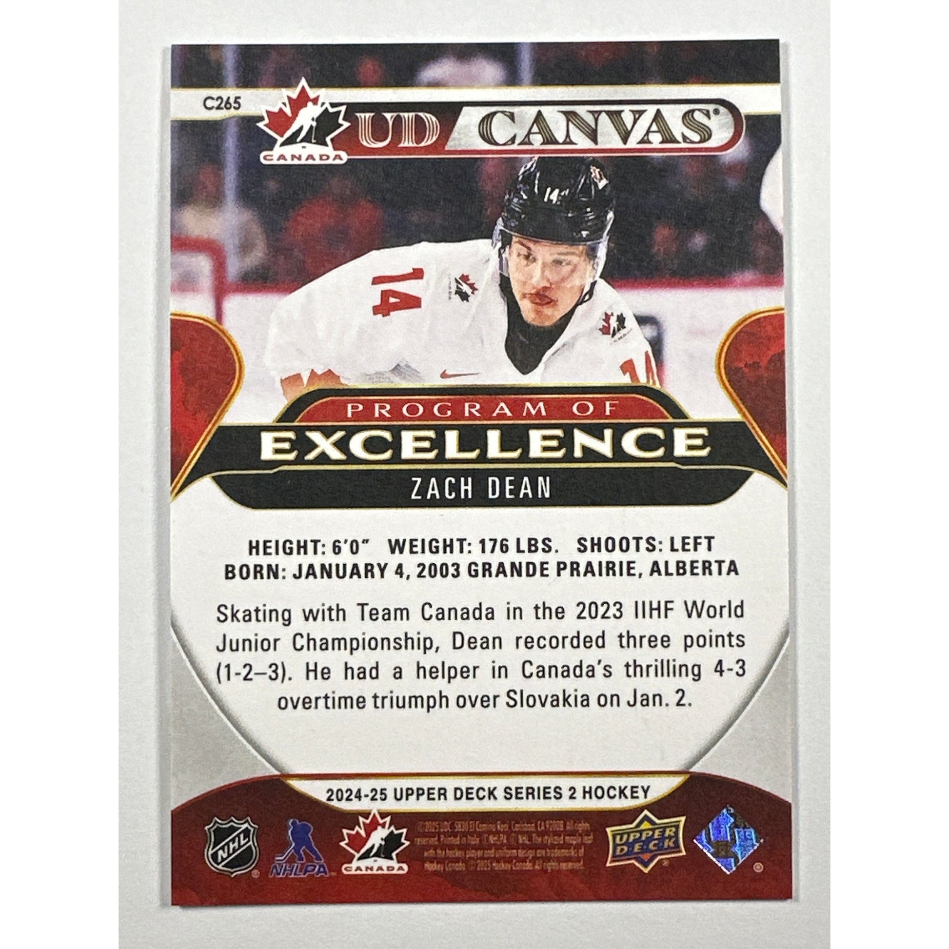 2024-25 Series 2 Zach Dean UD Canvas Program Of Excellence | Local Legends Cards & Collectibles