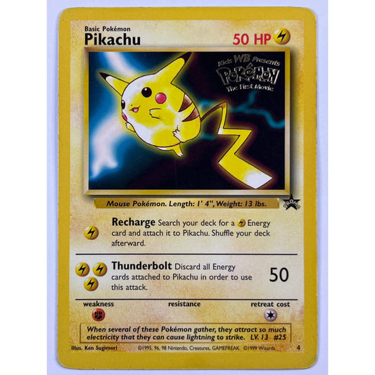 Pikachu Non Holo Black Star Promo 4 *Stamped “The First Movie” Promo