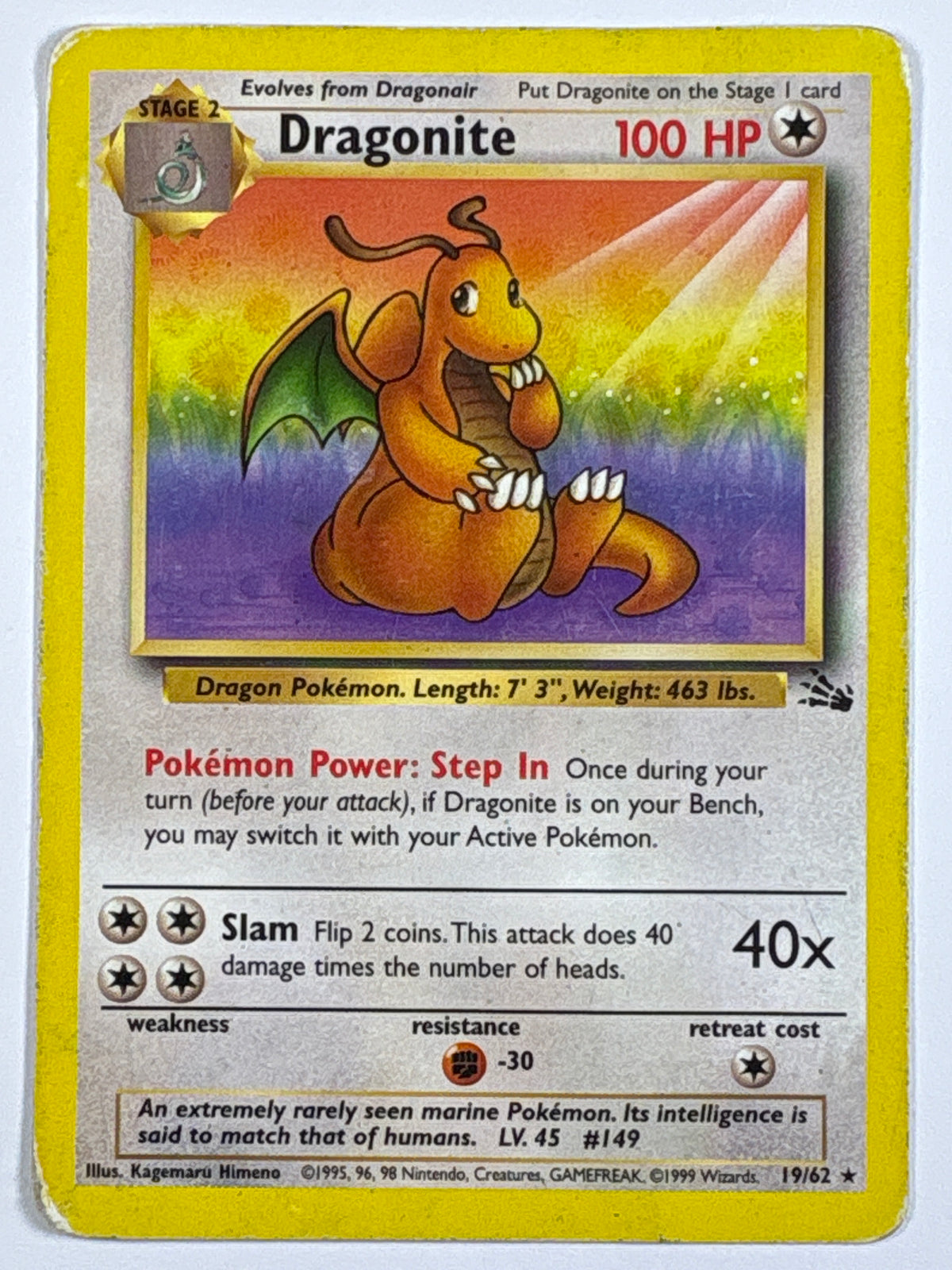 Dragonite Non Holo Rare 19/62