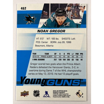 2019-20 Series 2 Noah Gregor Young Guns | Local Legends Cards & Collectibles