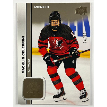 2023 Team Canada Juniors Macklin Celebrini Midnight RC /50