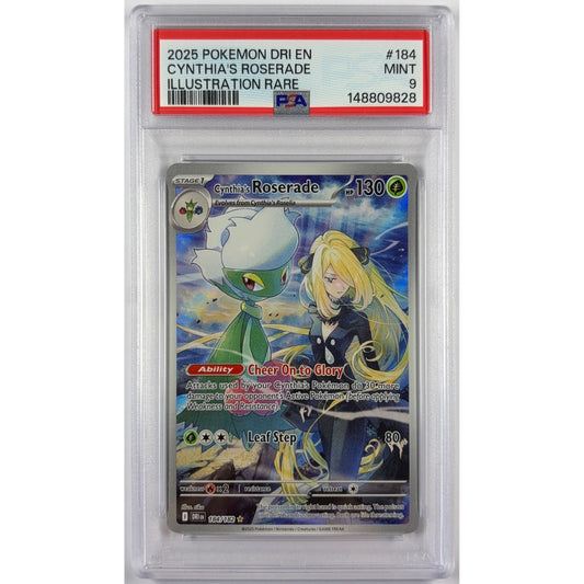 Cynthia’s Roserade Holo Illustration Rare 184/182 PSA 9 MINT
