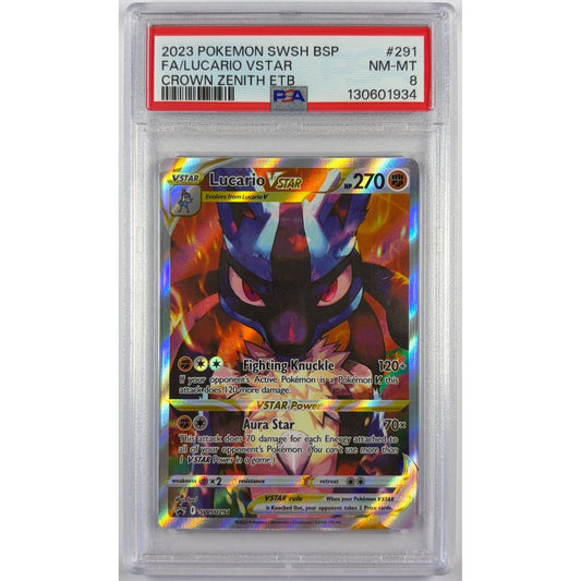 Lucario VSTAR Holo Black Star Promo SWSH291 PSA 8 NEAR MINT - MINT
