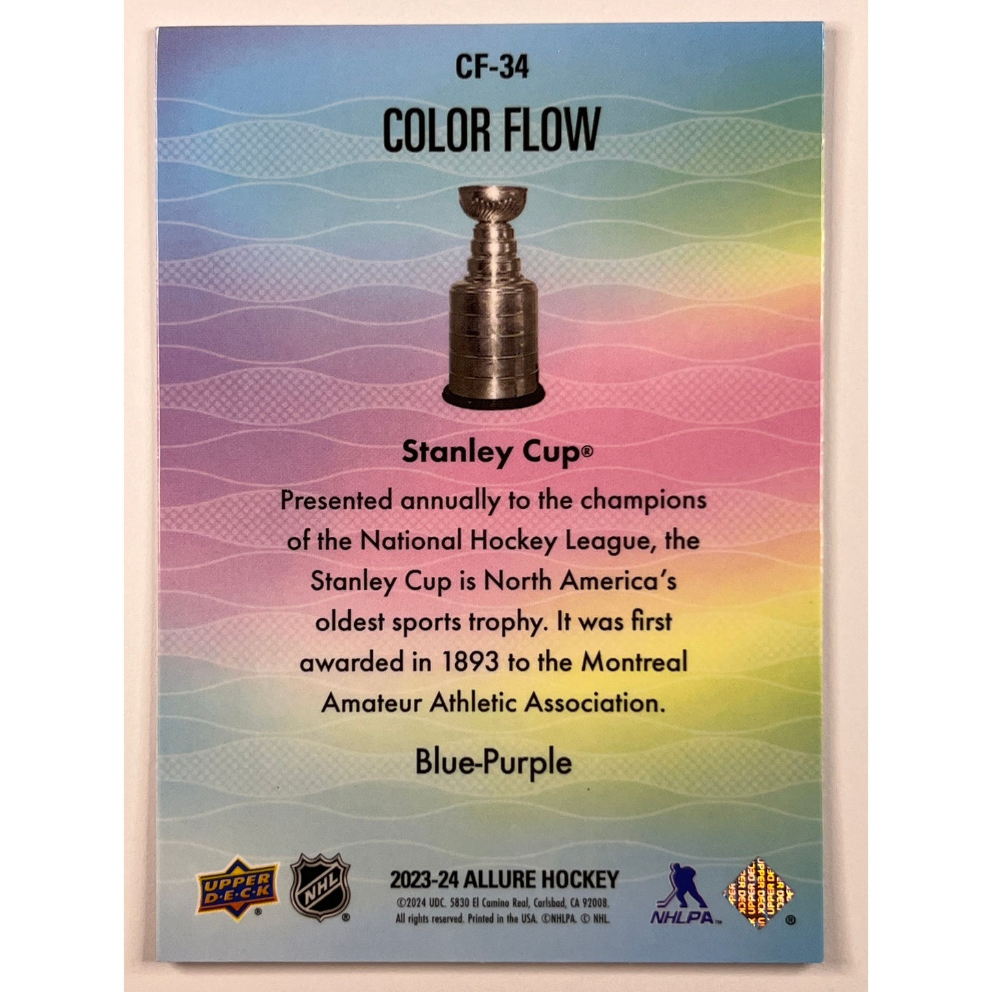 2023-24 Allure Stanley Cup Blue-Purple Color Flow Holo