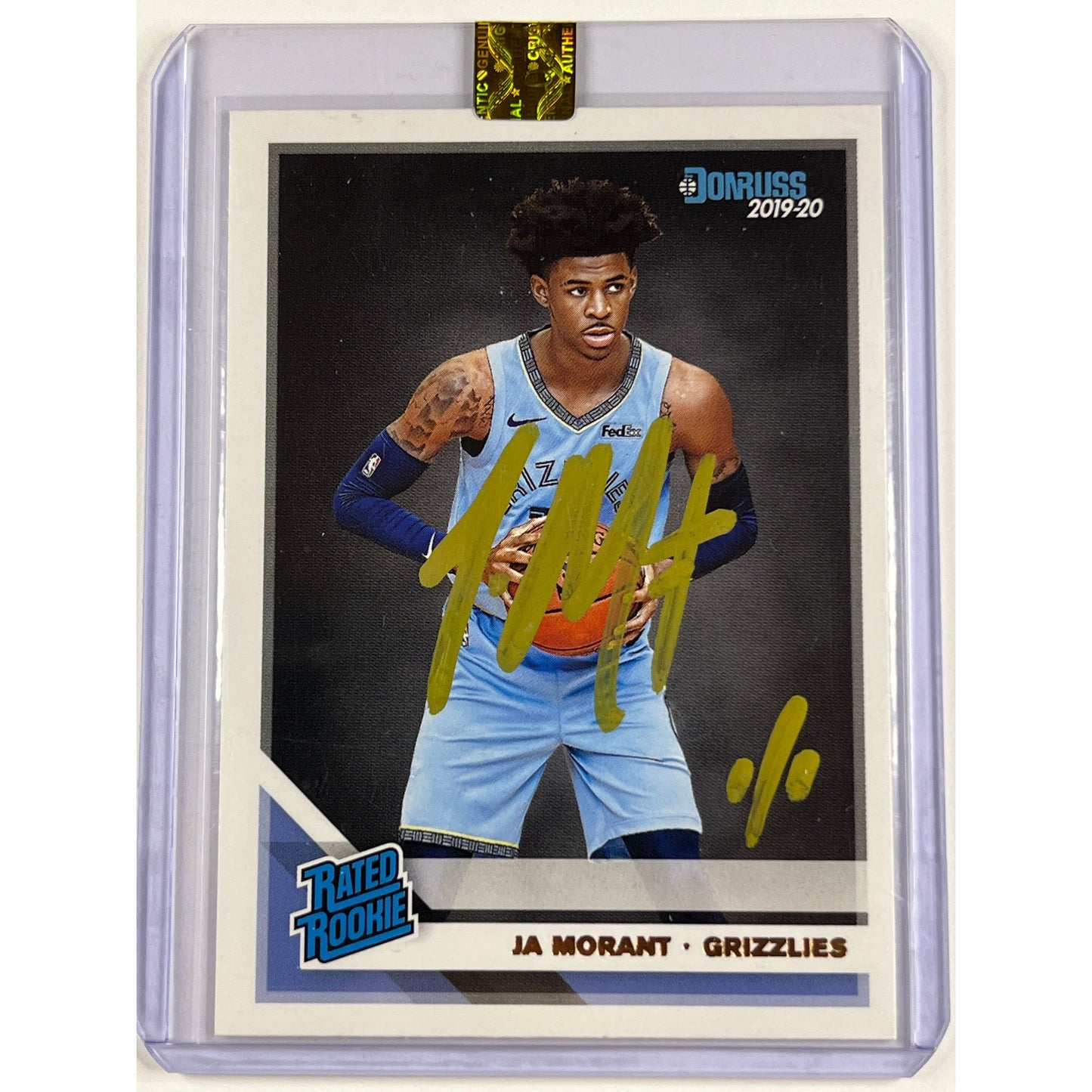 2019-20 Donruss Ja Morant Rated Rookie In Person Auto Inscribed 1/1 Certified Authentic