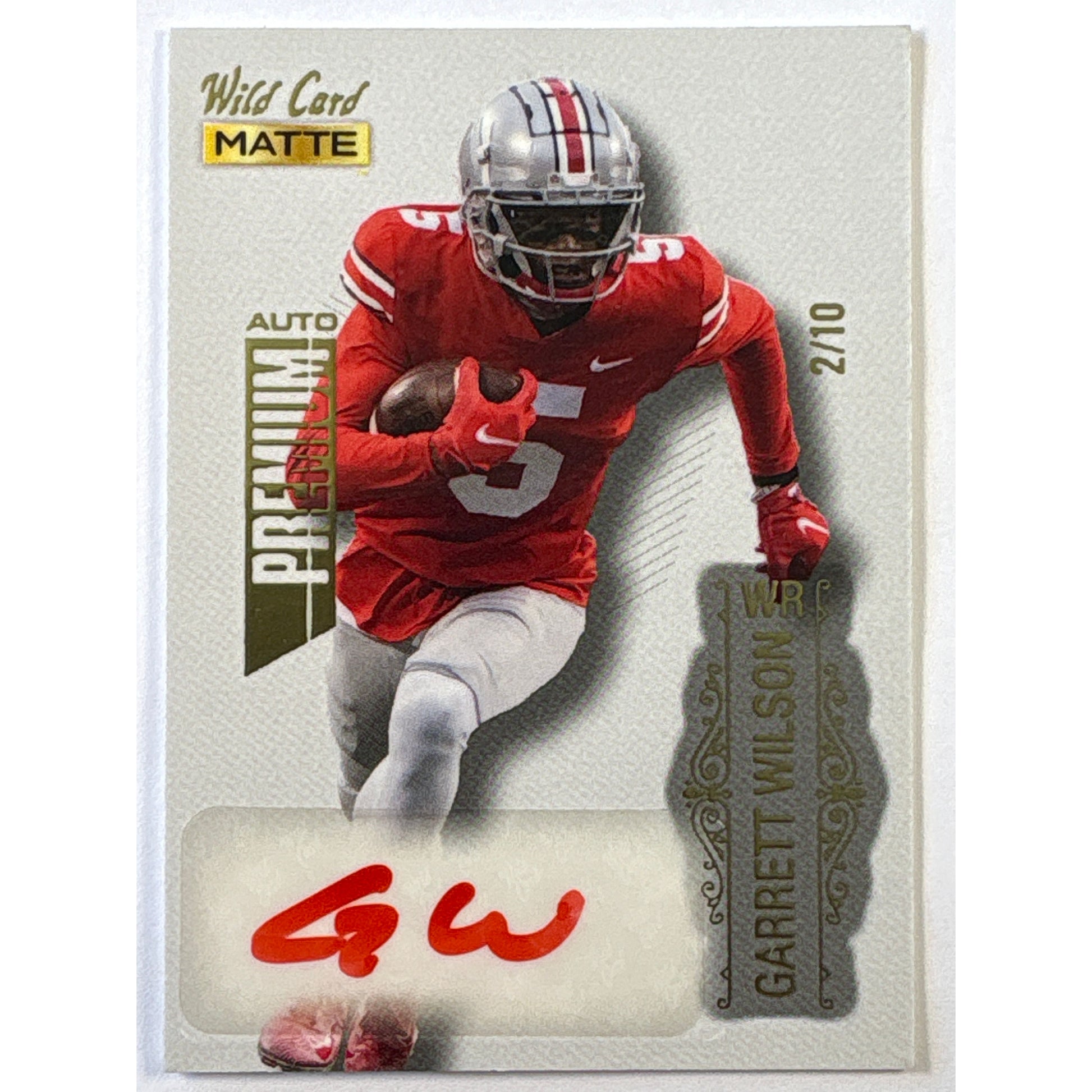 2022 Wild Card MATTE Garrett Wilson Premium Auto Gold Foil /10 | Local Legends Cards & Collectibles