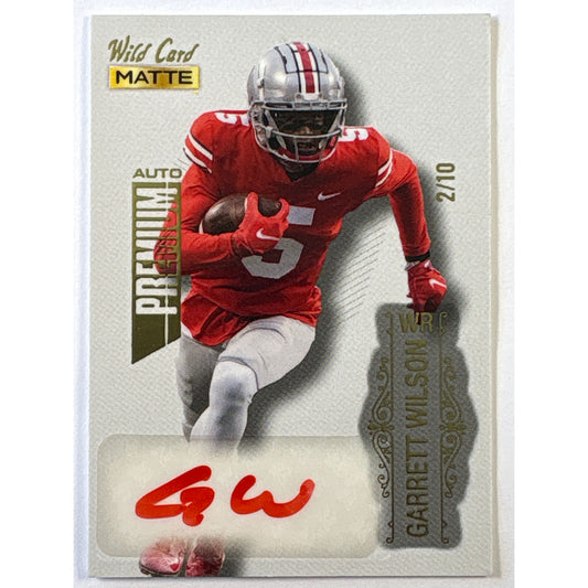 2022 Wild Card MATTE Garrett Wilson Premium Auto Gold Foil /10 | Local Legends Cards & Collectibles