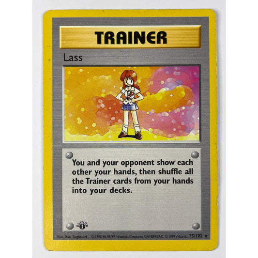 1st Edition Lass Shadowless 75/102 | Local Legends Cards & Collectibles
