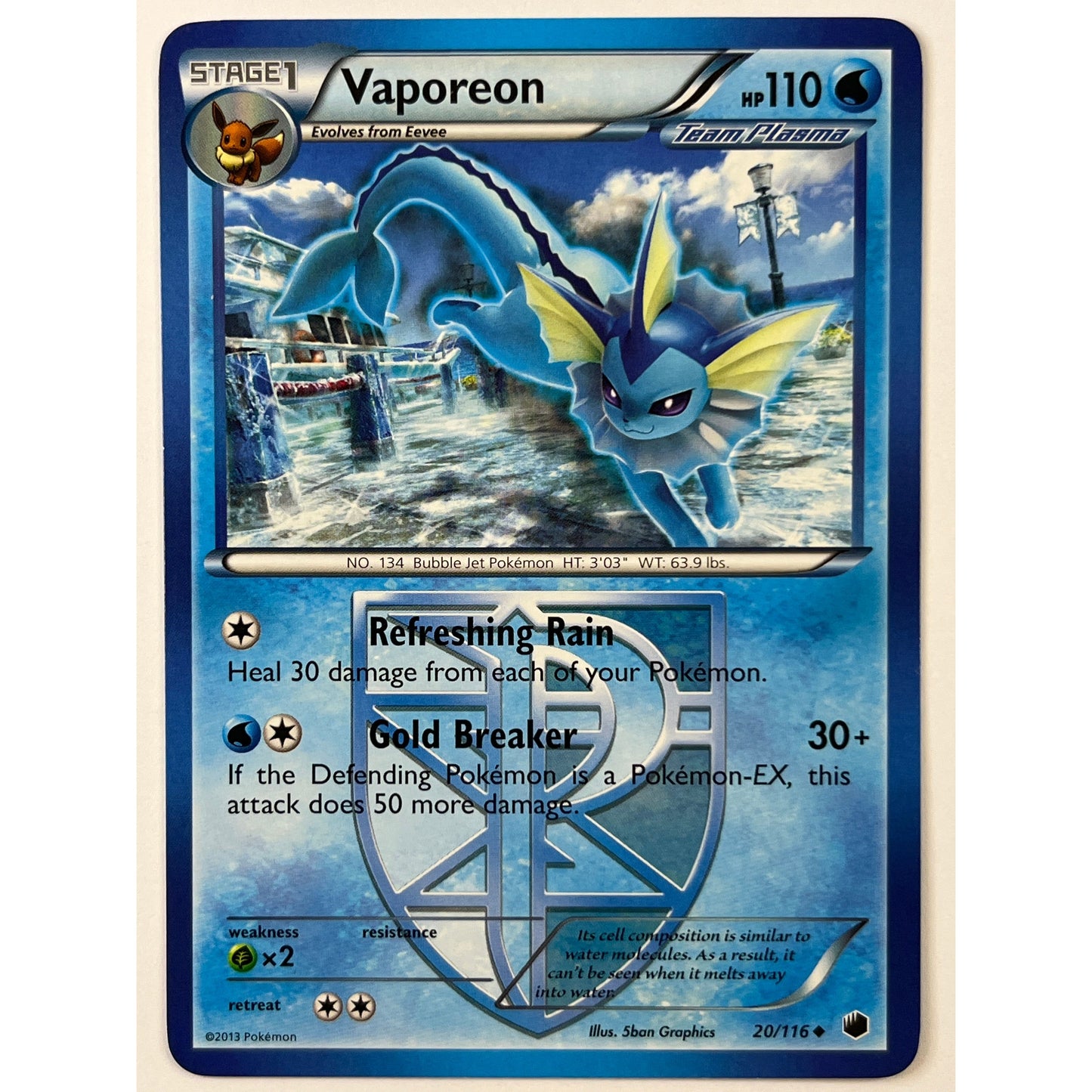 Vaporeon Non Holo Uncommon 20/116