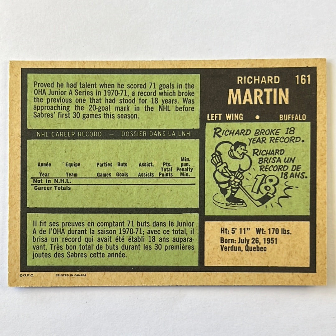 1971-72 O-Pee-Chee Richard Martin RC