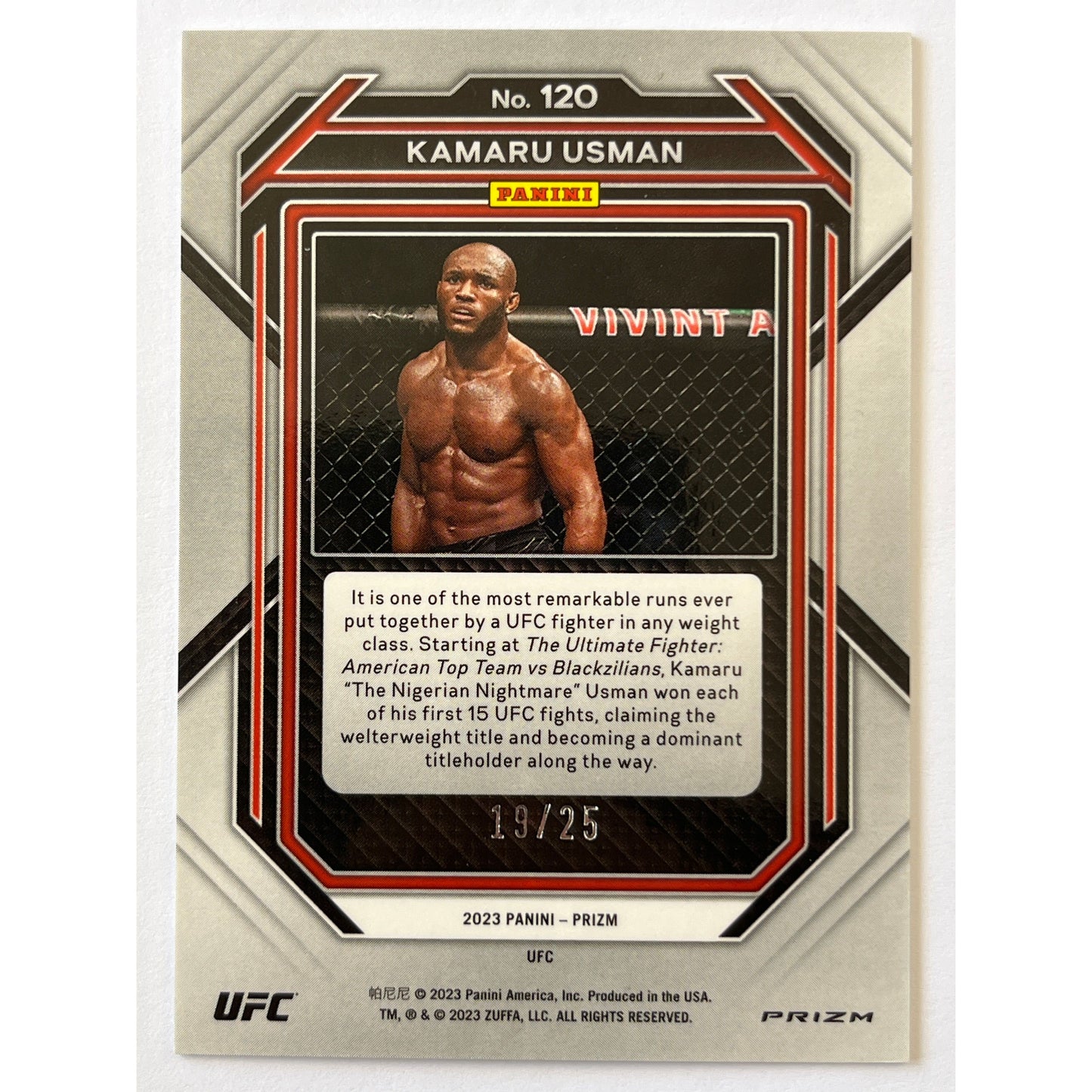 2023 Prizm Kamaru Usman Blue Disco Prizm /25