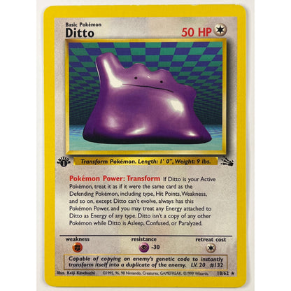 1st Edition Ditto Non Holo Rare 18/62