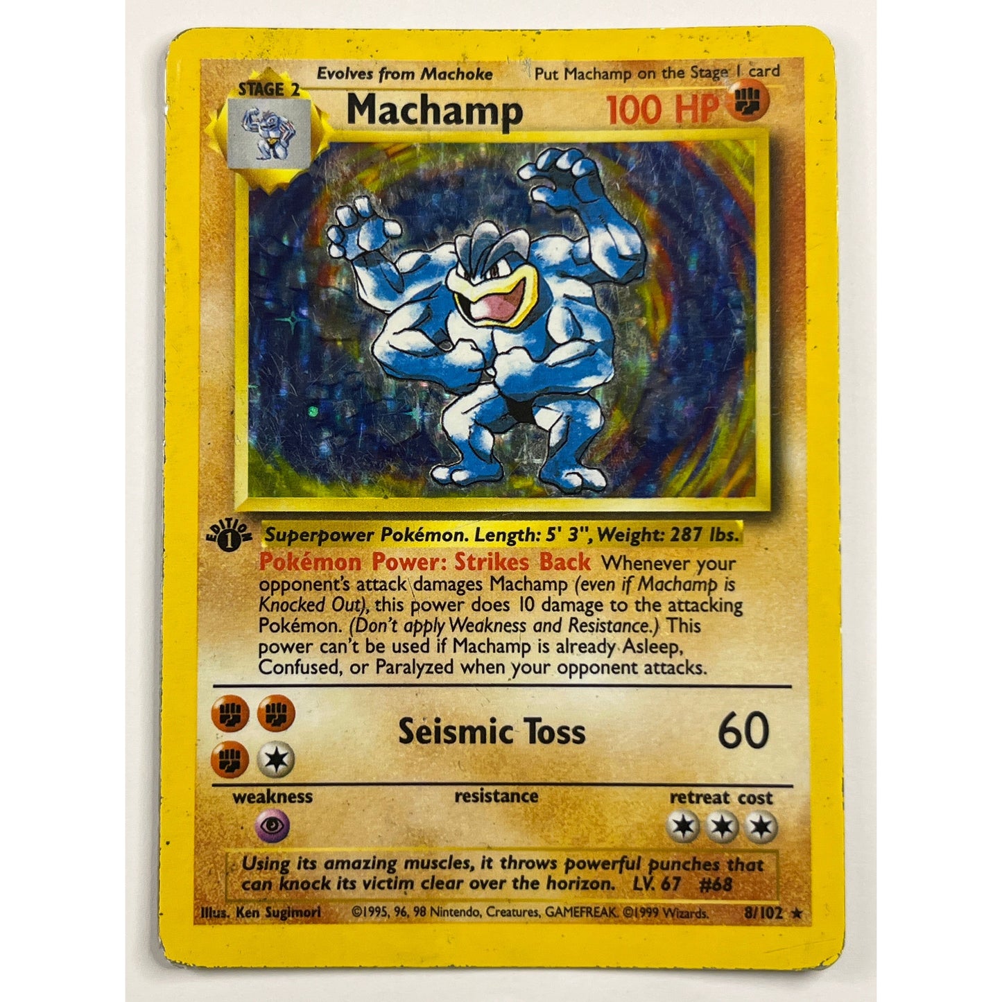 1st Edition Machamp Holo Rare 8/102