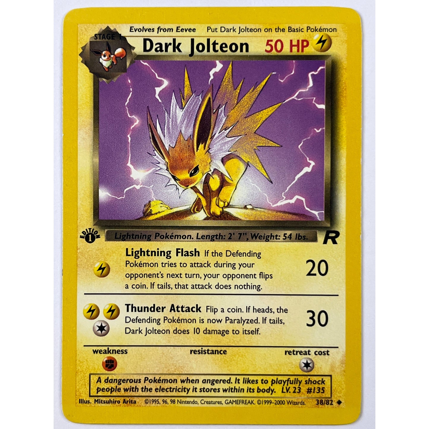 1st Edition Dark Jolteon Non Holo Uncommon 38/82