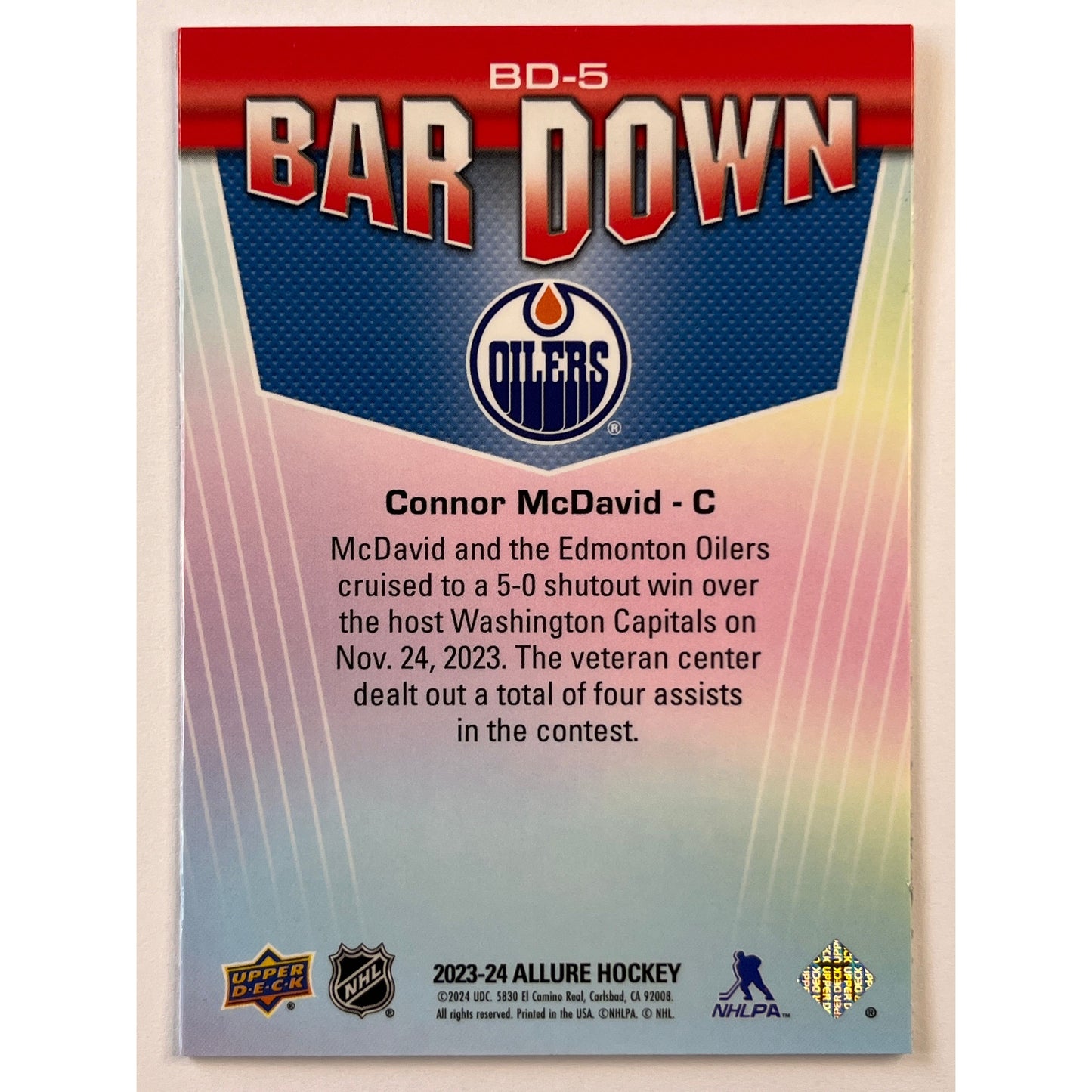 2023-24 Allure Connor McDavid Bar Down