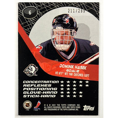 2001 Topps Stars Dominik Hasek Blue Foil Parallel /299