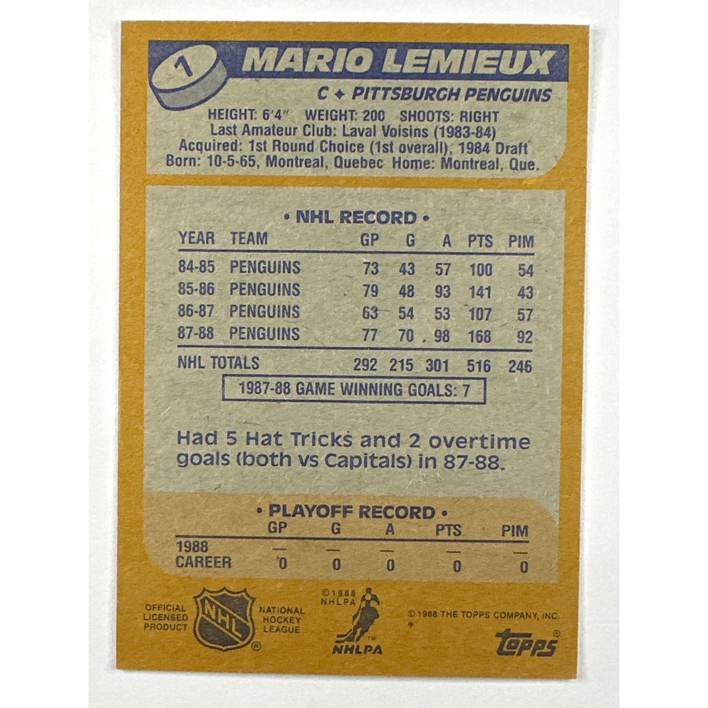 1988-89 Topps Mario Lem | Local Legends Cards & Collectibles