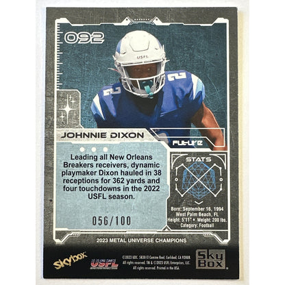 2023 Metal Universe Champions Johnnie Dixon Red Precious Metal Gems /100 | Local Legends Cards & Collectibles