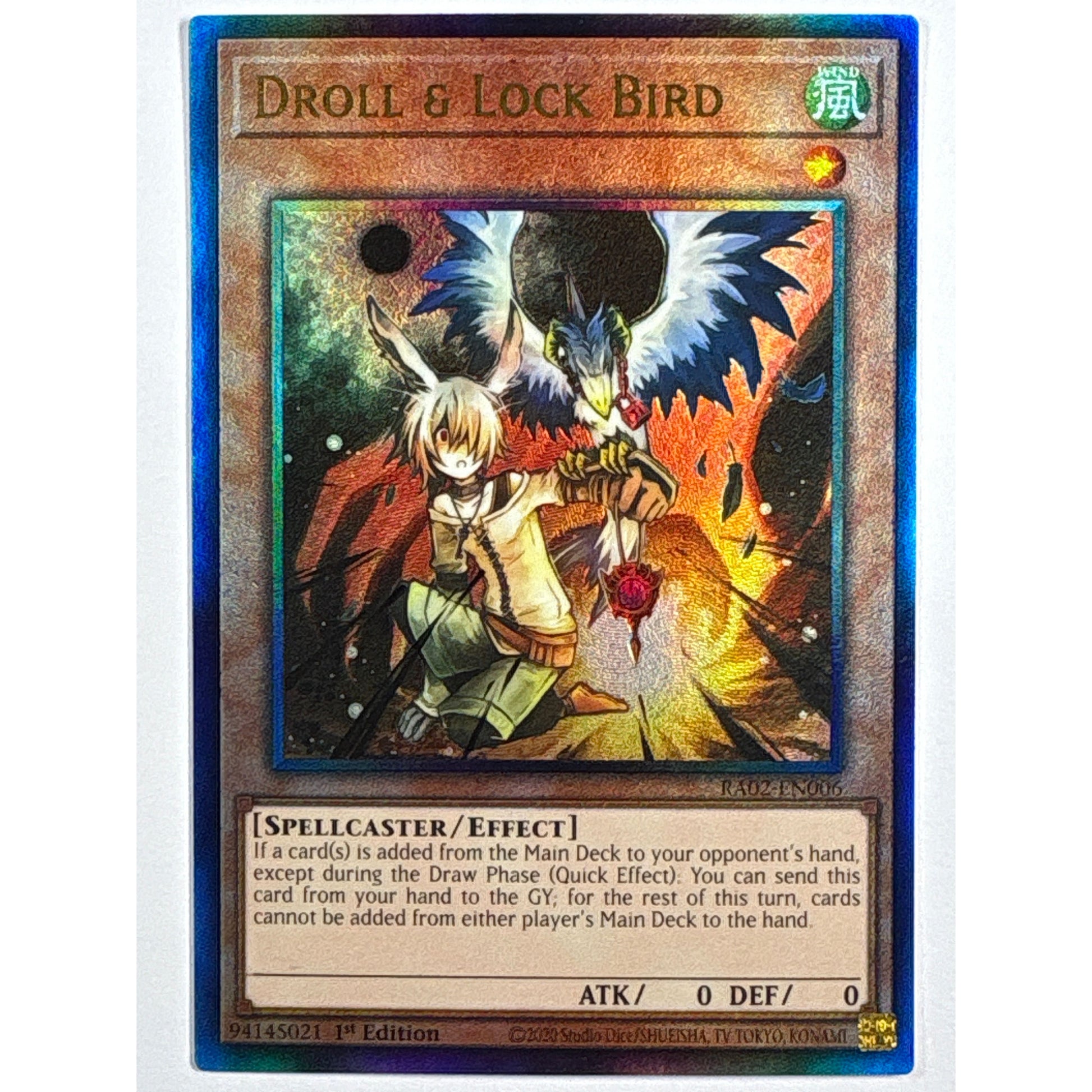 1st Edition Droll & Lock Bird Quarter Century Secret Rare RA02-EN006 | Local Legends Cards & Collectibles