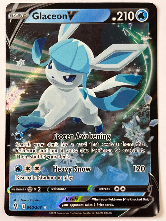 Glaceon V Holo Ultra Rare 040/203