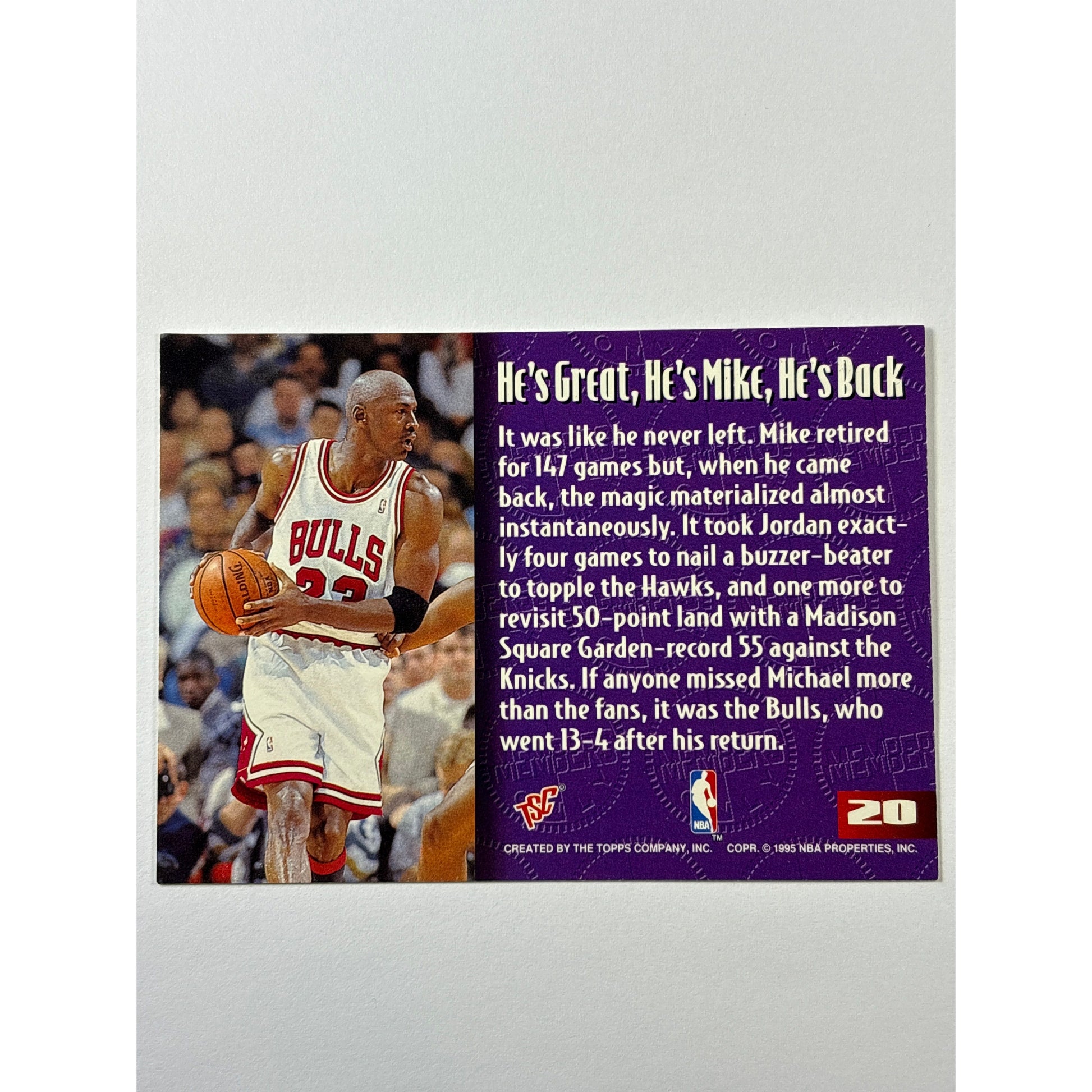 1995 Topps Stadium Club Michael Jordan Members Only SP | Local Legends Cards & Collectibles