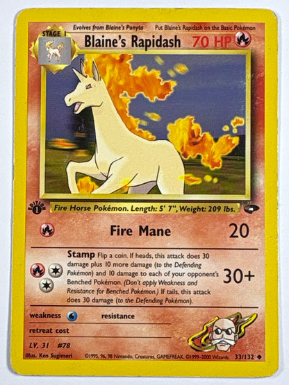 1st Edition Blaine’s Rapidash Non Holo Common 33/132
