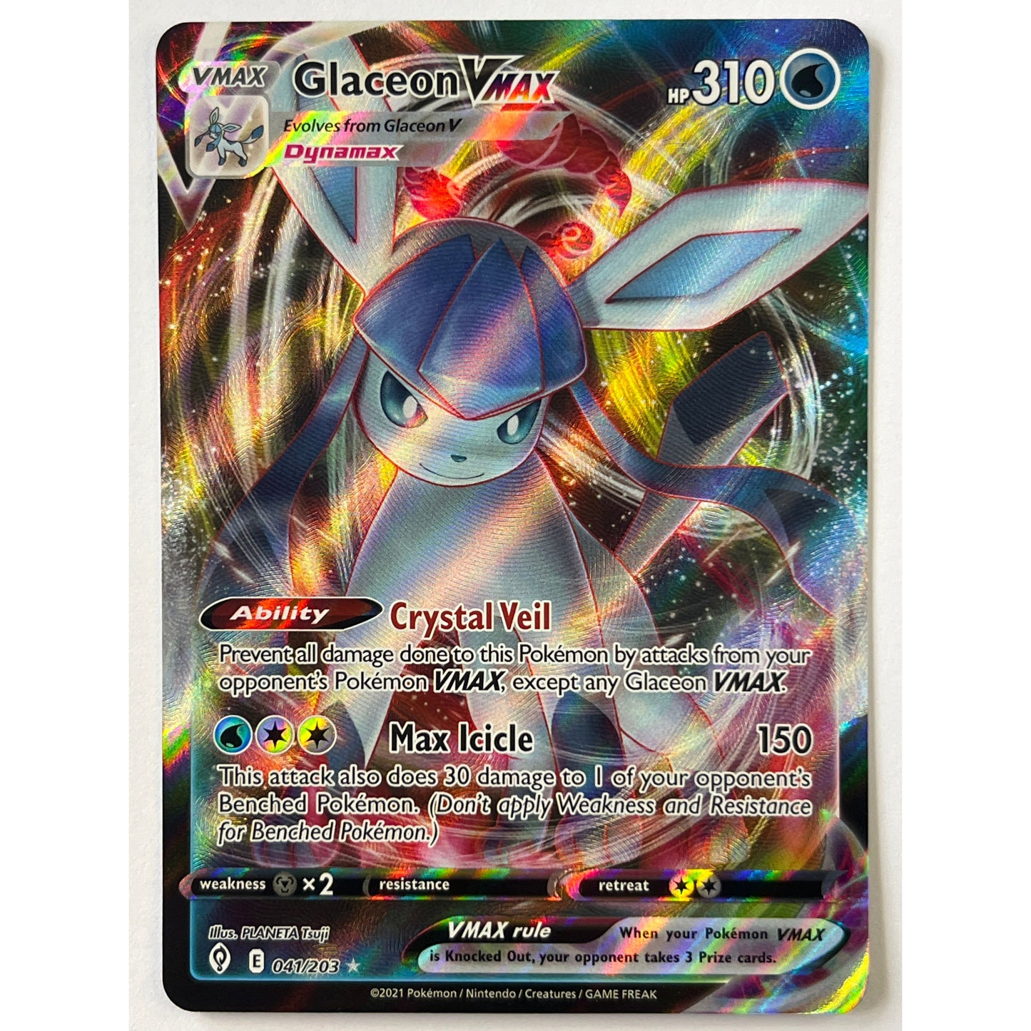 Glaceon VMAX Holo Ultra Rare 041/203