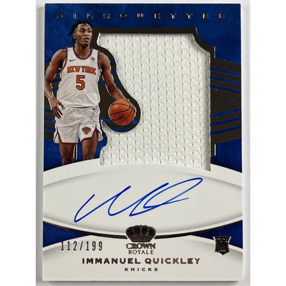 2020-21 Crown Royale Immanuel Quickley Silhouettes Rookie Patch Auto /199