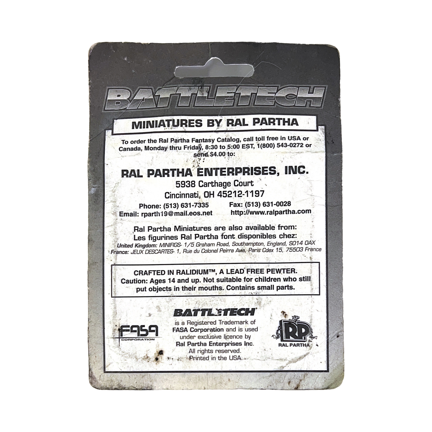 Ral Partha BattleTech Athena Combat Vehicle (2) AR20-628 Metal Miniatures Blister | Local Legends Cards & Collectibles