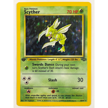 1st Edition Scyther Holo Rare 10/64