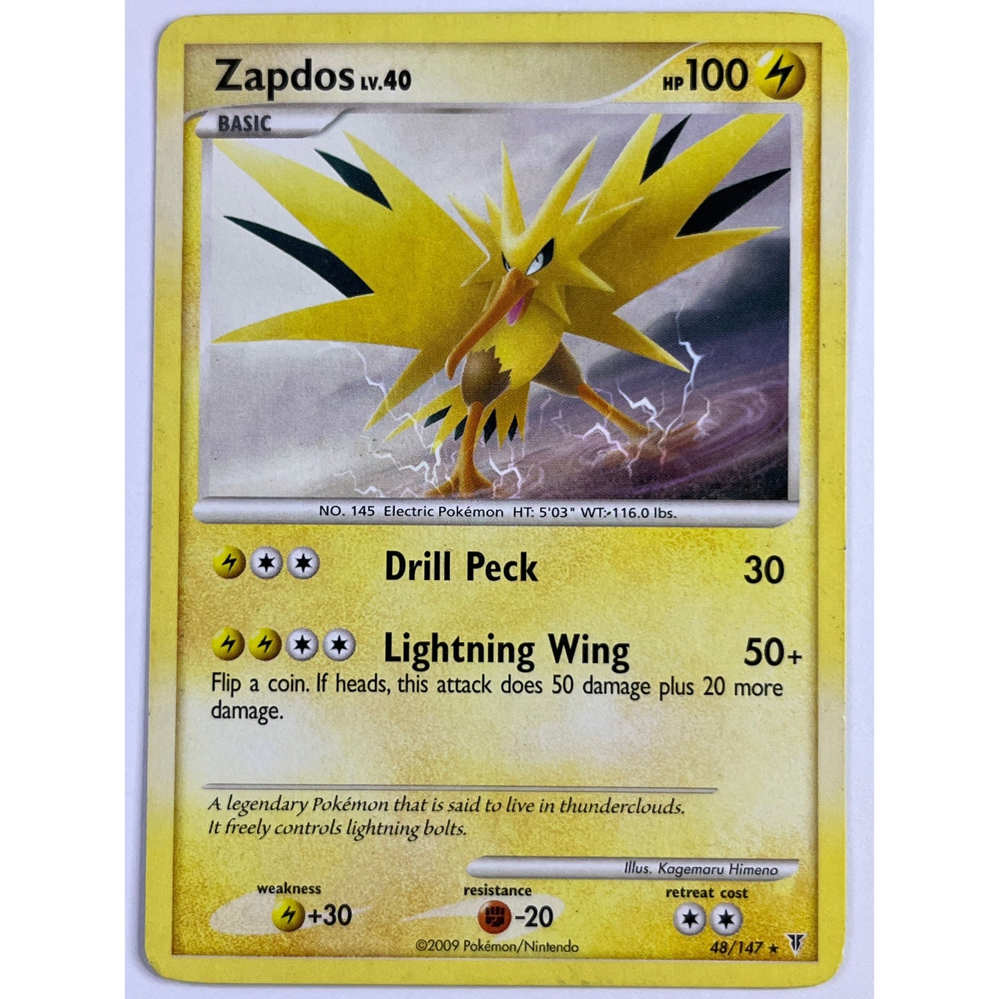 Zapdos Lv. 40 Non Holo Rare 48/147