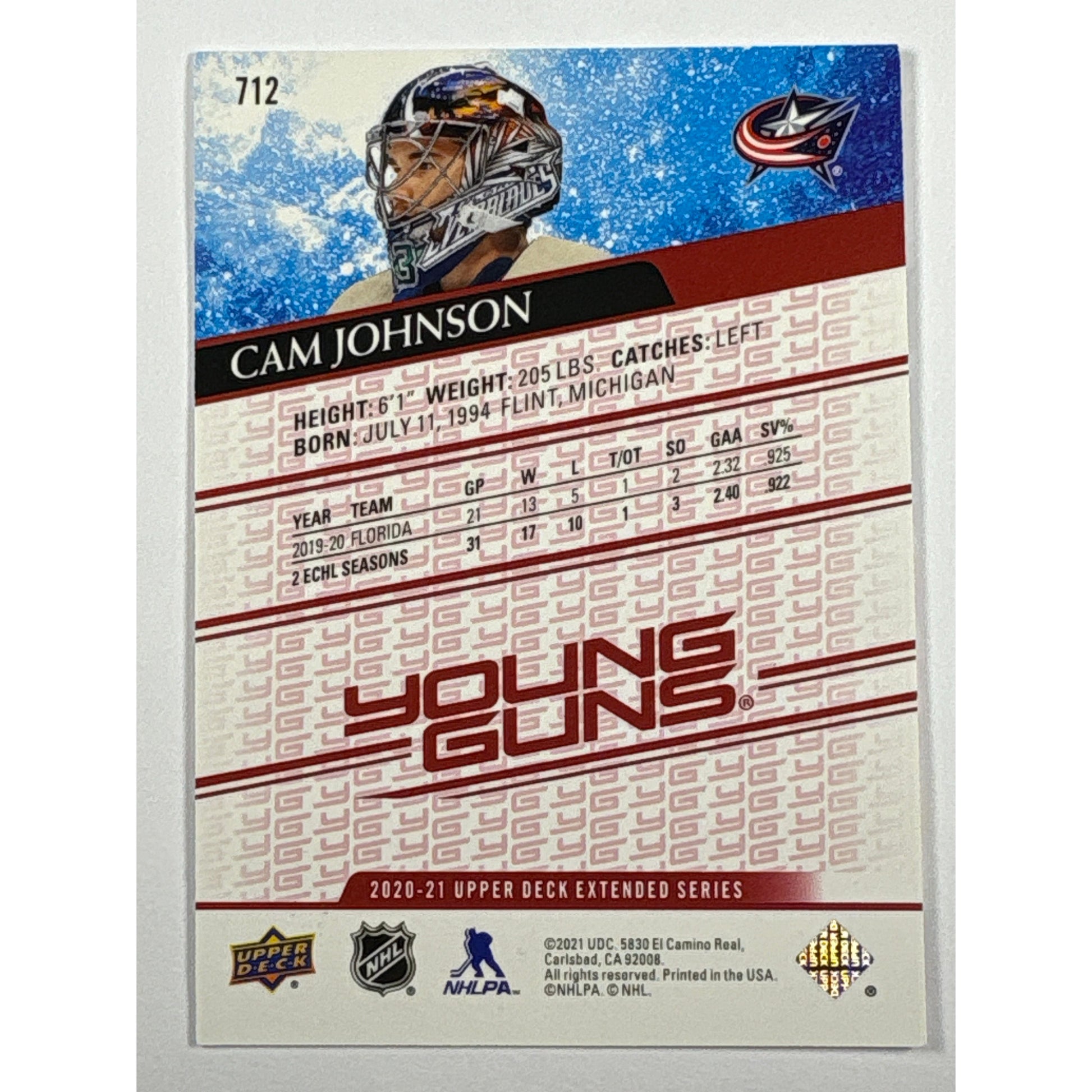 2020-21 Extended Series Cam Johnson Young Guns UD Exclusives /100 | Local Legends Cards & Collectibles