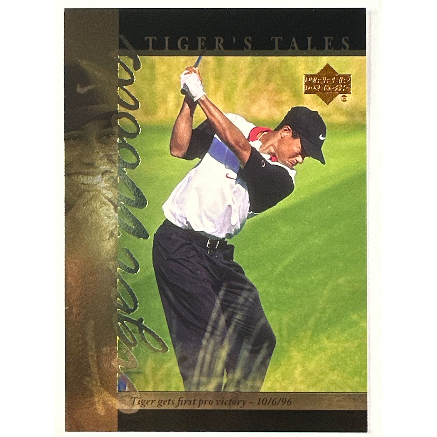2001 Upper Deck Tiger Woods Tiger’s Tales Tiger Gets First Pro Victory RC | Local Legends Cards & Collectibles
