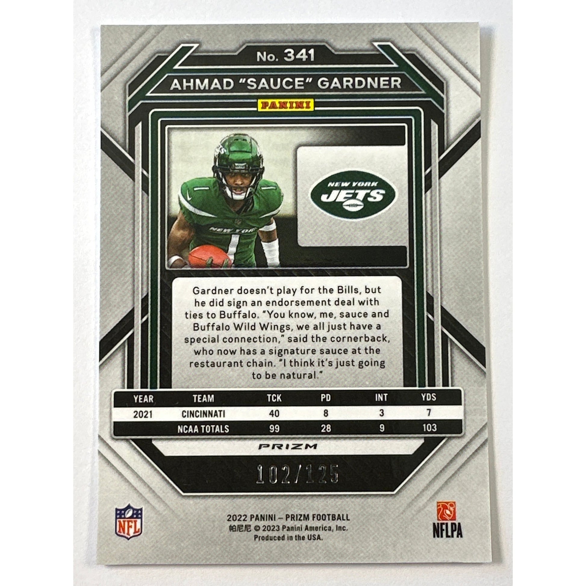 2022 Panini Prizm Ahmad “Sauce” Gardner Purple Holo Prizm RC /125 | Local Legends Cards & Collectibles