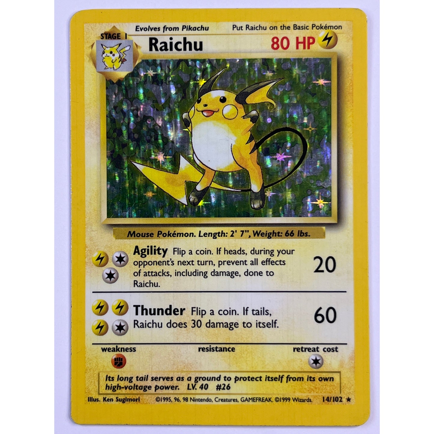 Base Set Raichu Holo Rare 14/102